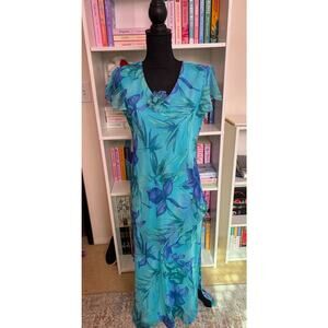 Vintage Blue Maxi floral dress